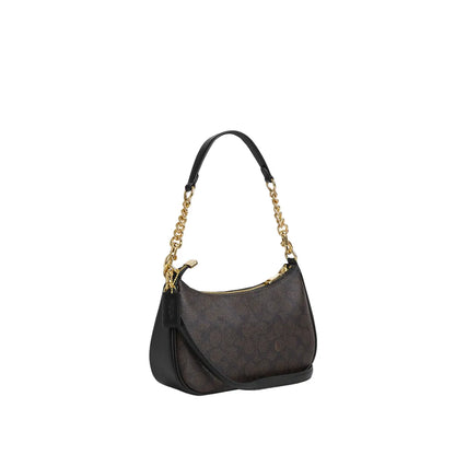 Teri Schultertasche aus Signature Canvas – Walnut